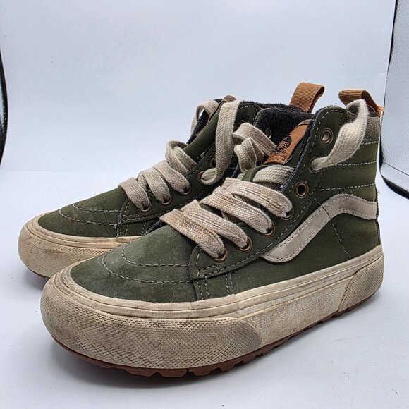 Vans Sk8 Hi MTE 1 Kids Size 12.5 Olive Green High Top Shoes Winter Warm Outdoors - Picture 4 of 14